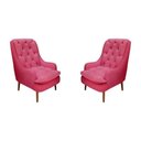 Ver imagem 1 de Kit 2 Poltronas Decorativas Lille Suede Rosa Pink - Dominic Decor
