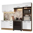 Ver imagem 3 de Armário de  Cozinha Completa 270cm Rustic/Branco Agata Madesa 08