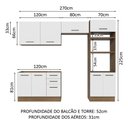 Ver imagem 4 de Armário de  Cozinha Completa 270cm Rustic/Branco Agata Madesa 08