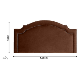 Cabeceira Queen Provençal Monaco2 Luxo Estofada Com Tachas - Veludo Marrom - 2