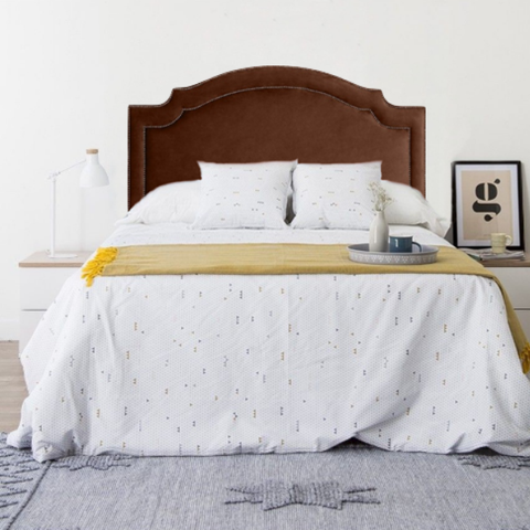 Cabeceira Queen Provençal Monaco2 Luxo Estofada Com Tachas - Veludo Marrom