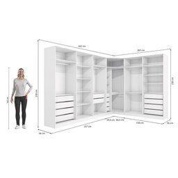Quarto Modulado Kappesberg Adapt Branco 12 Portas 342cm X 263cm - 2