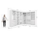 Ver imagem 2 de Guarda Roupa Casal Quarto Modulado Adapt em L 12 Portas 14 Gavetas 342cm x 263cm Branco- Kappesberg