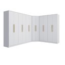 Ver imagem 4 de Guarda Roupa Casal Quarto Modulado Adapt em L 12 Portas 14 Gavetas 342cm x 263cm Branco- Kappesberg