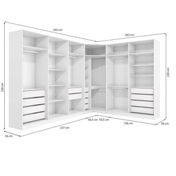 Quarto Modulado Kappesberg Adapt Branco 12 Portas 342cm X 263cm - 5