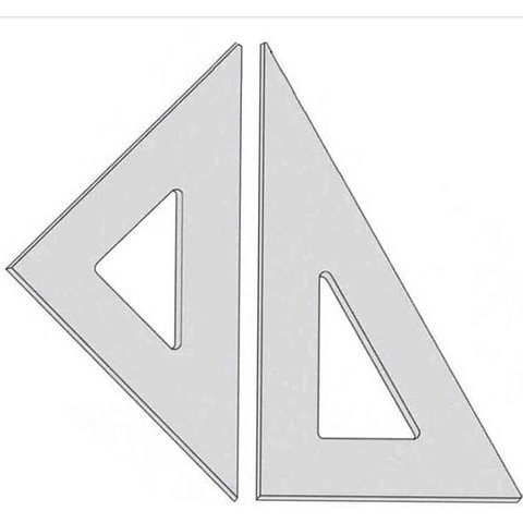 Esquadros Acrílico Profissional 45/30 Desenho Técnico 30 cm