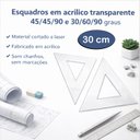 Ver imagem 2 de Esquadros Acrílico Profissional 45/30 Desenho Técnico 30 cm
