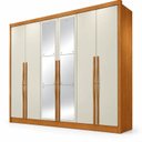Ver imagem 3 de Guarda-Roupa Casal em MDF 6 Portas 6 Gavetas com Espelho Reno Marrom/Cinamomo/Fendi