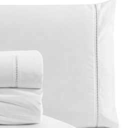 Jogo de Lençol Cama King 4 peças 100% Algodão Percal 180 fios Ponto Palito:Branco - 3