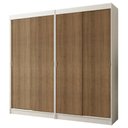 Ver imagem 2 de Conjunto 2 Guarda Roupas Casal Tokio 4 Portas Correr MDP Branco-Rustic Madesa