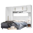 Ver imagem 1 de Quarto Modulado de Casal Branco Diamante C/ Roupeiro Roupeiro e Mesa de Cabeceira