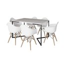 Ver imagem 6 de Mesa Jantar Industrial Preta Retangular 137x90cm Base V Ferro Preto com 6 Poltronas Bra Marrom