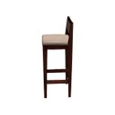 Ver imagem 7 de Kit 2 Banquetas Madeira Imbuia Pub Assento Encosto Estofados:Imbuia com Linho Marrom