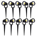 Ver imagem 1 de Kit 10 Luminárias Espeto LED 5W Jardim IP65 Bivolt 3200k 45°