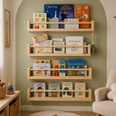 Ver imagem 1 de Kit 4 Prateleiras Livros Infantil Montessori em Madeira Pinus | Organização e Decoração de Quarto