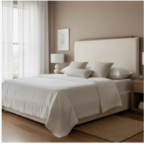 Cabeceira de Cama Box Casal 138 Cm Toscana Casavezi Suede Veludo Bege