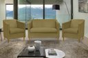 Ver imagem 2 de Kit Namoradeira e 2 Poltronas Titânio Suede Amarelo