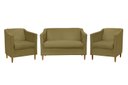 Ver imagem 1 de Kit Namoradeira e 2 Poltronas Titânio Suede Amarelo