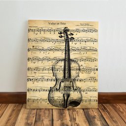 Kit 3 Quadro Decorativo Musica Clássica Retro Piano Violino 28x20cm - 5