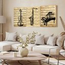 Ver imagem 3 de Kit 3 Quadro Decorativo Musica Clássica Retro Piano Violino 28x20cm