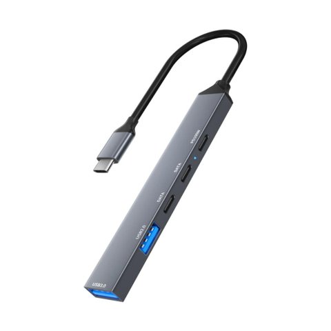 Adaptador Usb-c para Usb 2.0, 3.0 e Pd100w - Hub 5 Portas - Gigabit - 5 Gbps - Shinka Ads-809