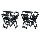Ver imagem 1 de Kit 2 Jogos De Mesa Bistrô De Madeira Com 4 Cadeiras Dobravel Preto - Preto