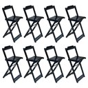 Ver imagem 4 de Kit 2 Jogos De Mesa Bistrô De Madeira Com 4 Cadeiras Dobravel Preto - Preto