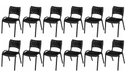 Ver imagem 2 de Cadeira Iso Base Preto Igreja, Escola, Escritório - Preto - Kit 12 Peças
