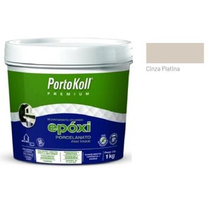 Rejunte Epóxi Porcelanato - Portokoll 1kg - CINZA PLATINA