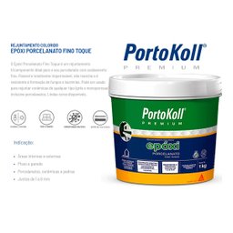 Rejunte Epóxi Porcelanato - Portokoll 1kg - CINZA PLATINA - 4