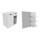 Ver imagem 2 de Conjunto de Banheiro com Gabinete Suspenso 60cm e Espelheira 3 Prateleiras Branco