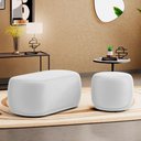 Ver mais imagens de Conjunto 02 Puffs Decorativos Orgânicos Molly Couríssimo Branco - Abmaza