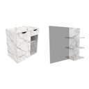 Ver imagem 2 de Conjunto de Banheiro com Gabinete Suspenso 60cm e Espelheira com 3 Prateleiras Branco/Mármore