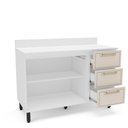 Ver imagem 2 de Balcão de Cozinha 120cm 2 Portas 3 Gavetas com Tampo Amara Branco Creme Politorno Móveis