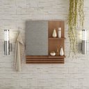 Ver imagem 7 de Conjunto de Banheiro com Gabinete Suspenso 2 Gavetas e Espelheira 2 Prateleiras