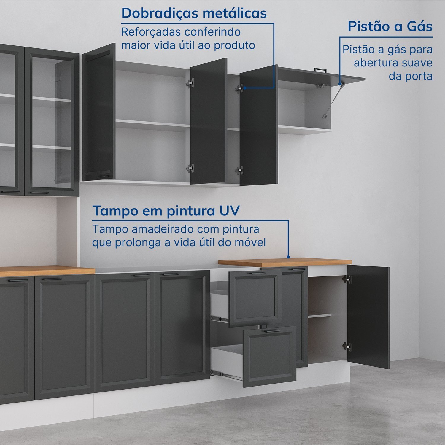 Cozinha Compacta 2 Peças 2 Balcões Soho Cabecasa Madeiramadeira - 6