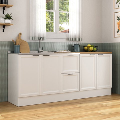 Cozinha Compacta Planejada 2 Peças 2 Balcões Soho CabeCasa MadeiraOriginals Branco