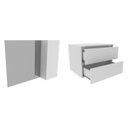 Ver imagem 2 de Conjunto de Banheiro com Gabinete Suspenso 2 Gavetas 60cm e Espelheira 80cm Branco