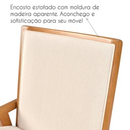 Conjunto 2 Cadeiras Madeira Maciça Encosto e Assento Estofado Siena - 9