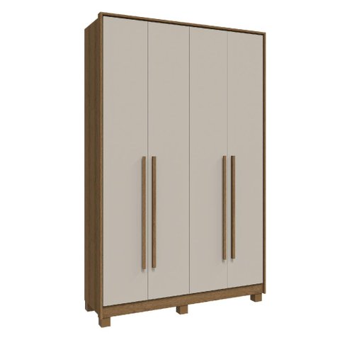 Guarda Roupa Solteiro 4 Portas Rimo New Paranoá Móveis Rimo - Jequitibá/offwhite