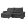 Sofá Retrátil e Reclinável 230 cm Alaska Veludo Cinza Grafite Chamby Móveis - 2