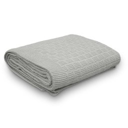 Manta Decorativa para Sofá Tricot Golden 1,60m X 2,20m 100% Algodão Prata - 1