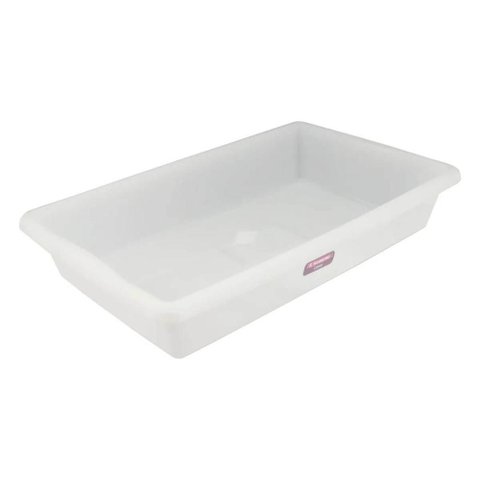 Bandeja Plástica Branca Grande Retangular 14L Sanremo Casar