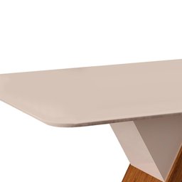 Sala de Jantar DJ Móveis Rubi Tampo Chanfrado Curvo 170x0,25 com 6 Cadeiras Lia - 8