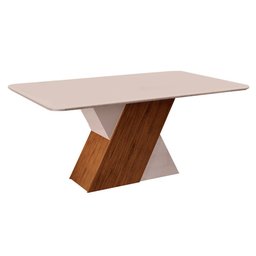 Sala de Jantar DJ Móveis Rubi Tampo Chanfrado Curvo 170x0,25 com 6 Cadeiras Lia - 5