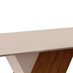 Sala de Jantar DJ Móveis Rubi Tampo Chanfrado Curvo 170x0,25 com 6 Cadeiras Lia - 7