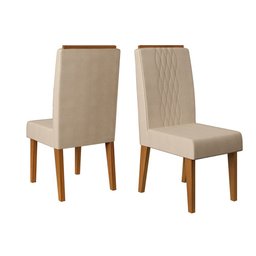 Sala de Jantar DJ Móveis Rubi Tampo Chanfrado Curvo 170x0,25 com 6 Cadeiras Lia - 9