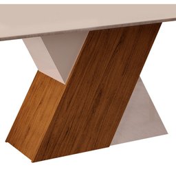 Sala de Jantar DJ Móveis Rubi Tampo Chanfrado Curvo 170x0,25 com 6 Cadeiras Lia - 6