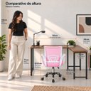 Ver mais imagens de Conjunto de Escritório Mesa Pérola e Cadeira Begônia Mesh Rosa