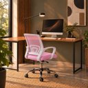 Ver imagem 5 de Conjunto de Escritório Mesa Pérola e Cadeira Begônia Mesh Rosa